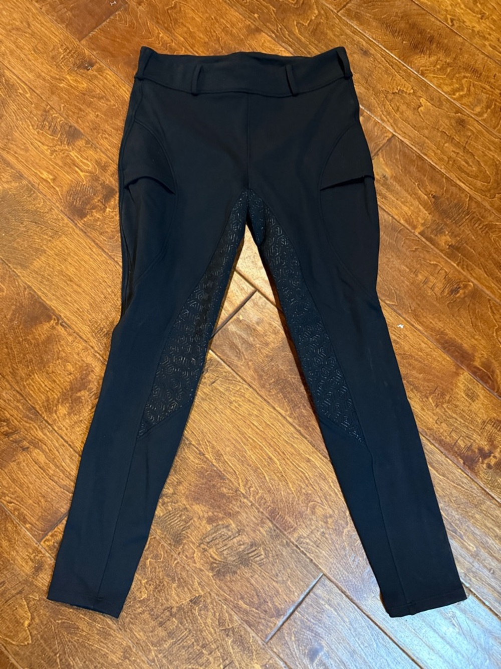 Black Equestrian Riding Breeches with Silicone Seat Grip
